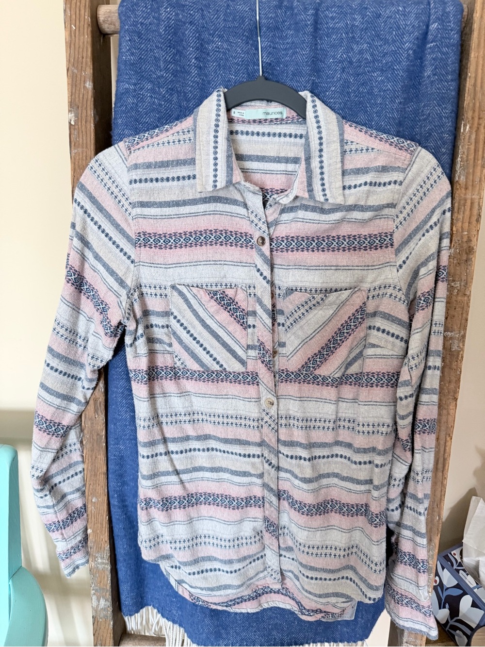 Maurices Striped Knit Top in Pink, Blue & Cream